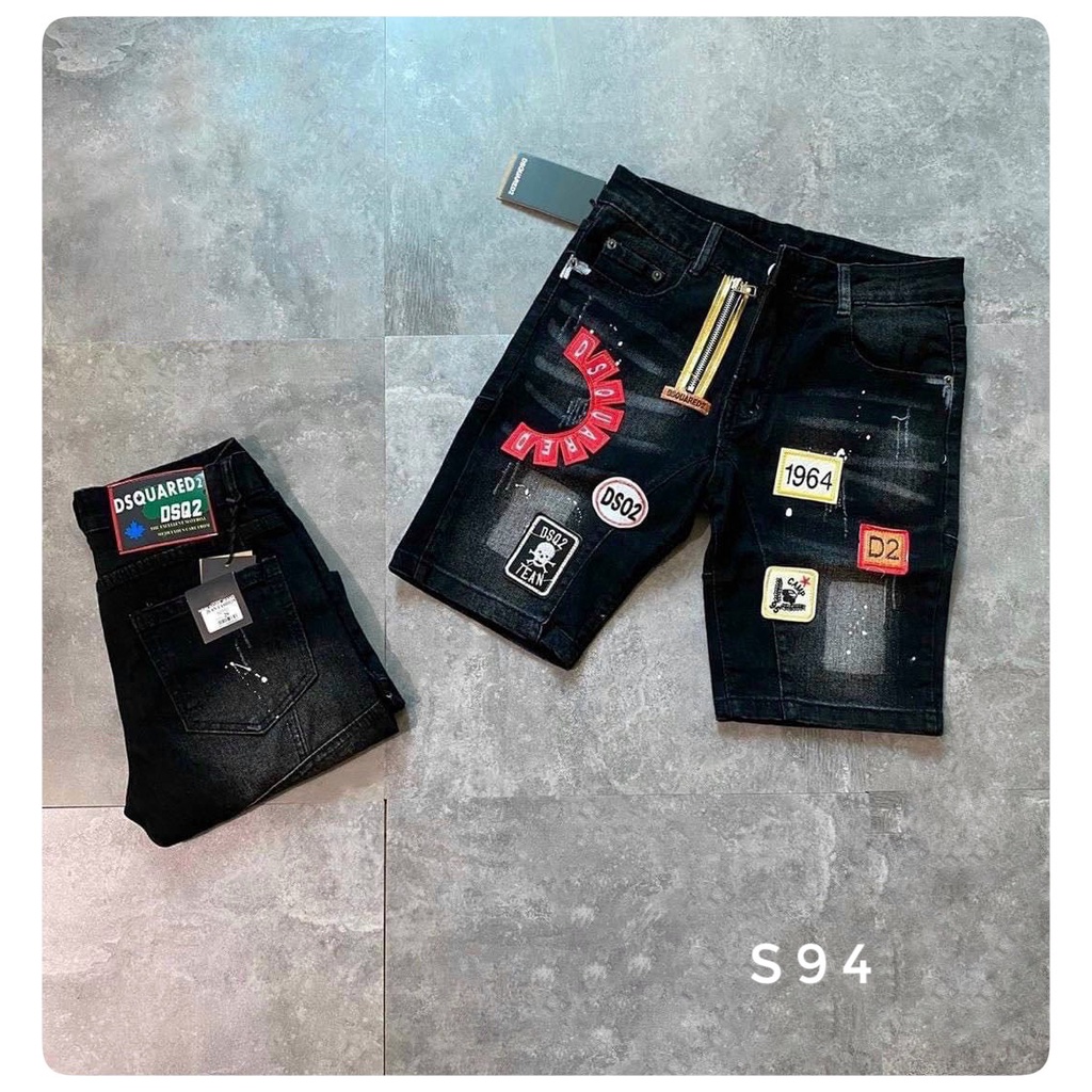 quần short jean nam đen khóa kéo lệch mẫu mới hot nhất,vải jean dày mềm kiểu dáng trẻ trung Carollstore S94