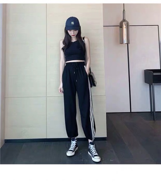 [Sẵn] QT1_Quần thể thao dáng thụng 3 sọc ulzzang | BigBuy360 - bigbuy360.vn