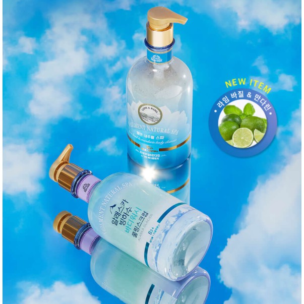 Sữa tắm On: The Body Veilment Natural Spa hạt dưỡng ẩm và làm sáng da - hương Lime Basil Mandarin 600gr