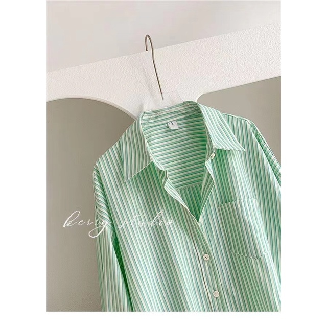Áo Sơ Mi Nữ Dài Tay Dáng Rộng Phong Cách Hàn Quốc Baju Baju Wanita Lengan Panjang Hàng Mới Có Sẵn