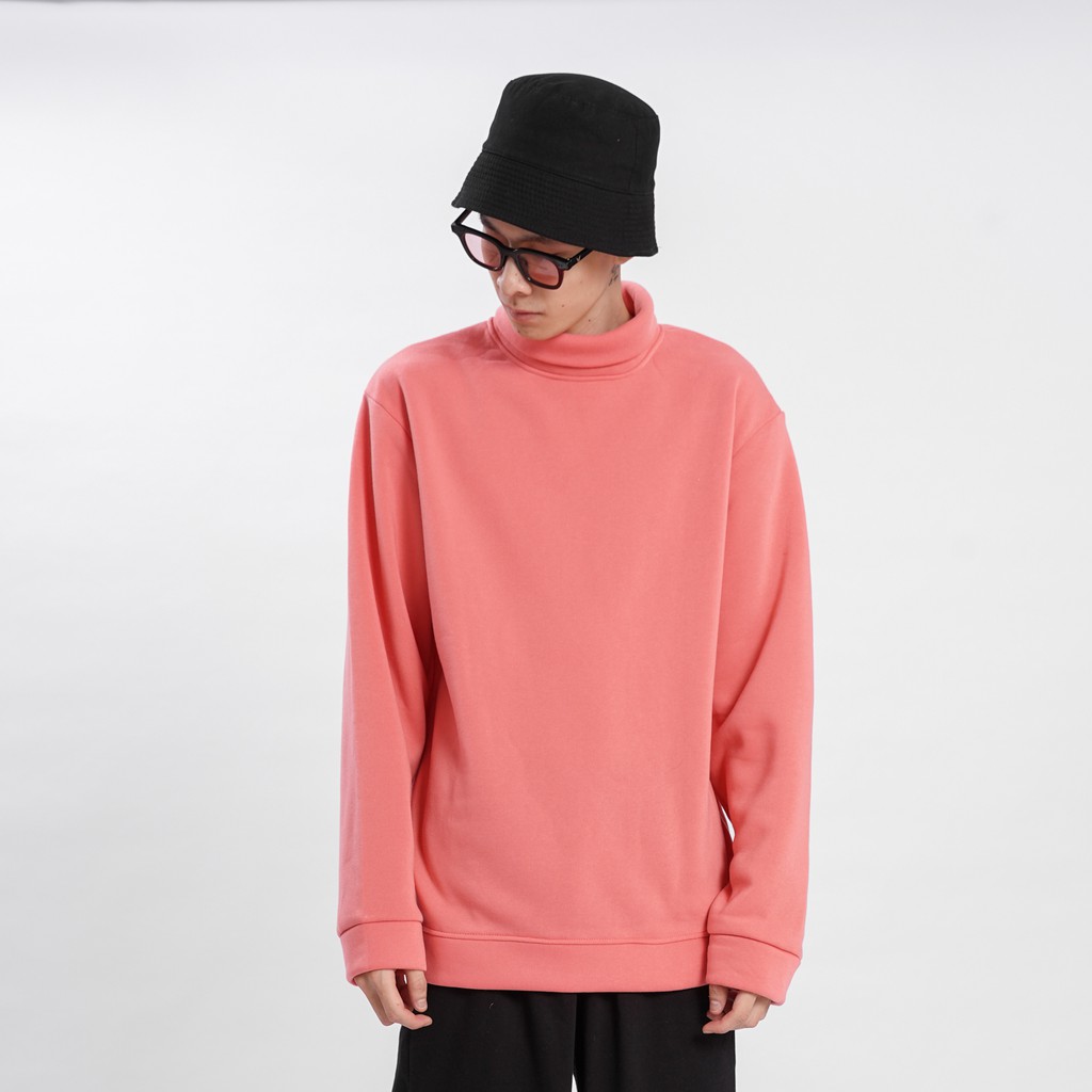 Áo Nỉ CỔ CAO N7 Unisex Trơn Nỉ Dài Tay Oversize Nam Nữ Basic Sweater Form Rộng thời trang Hàn Quốc cá tính nhiều màu
