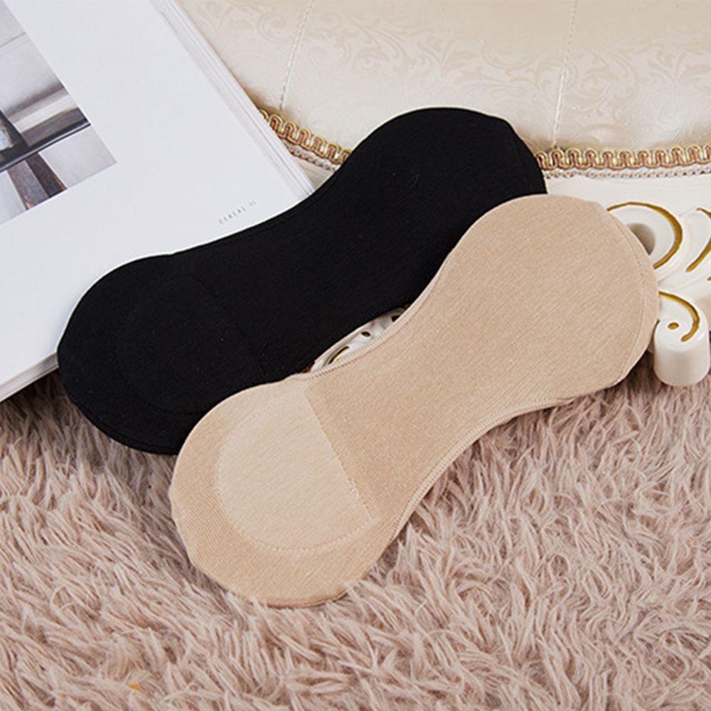 Vớ cotton mỏng không có mặt hông không lộ có lót xốp mềm thoáng khí cho nữ mang giày cao gót
