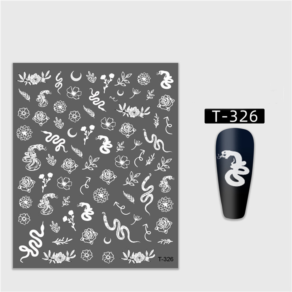 Miếng Dán trang Trí Móng Tay Hình Rắn 3d Độc Đáo Tự Dính Diy