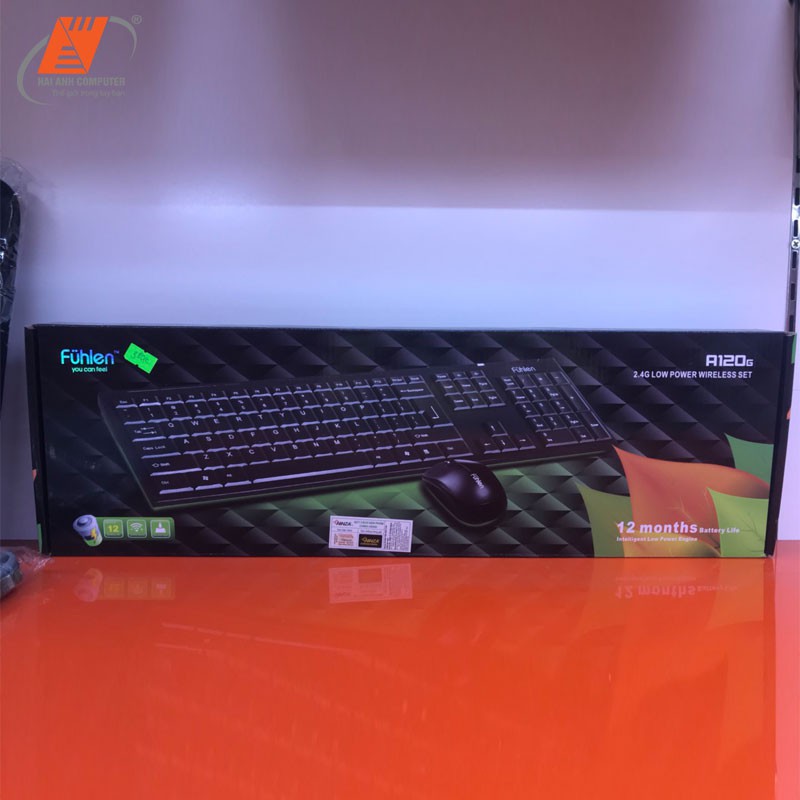 Bộ bàn phím chuột máy tính không dây Key + Mouse Fulhen Wireless A120G | Hãng Ninza - Phạm vi 10m - Hàng chính hãng