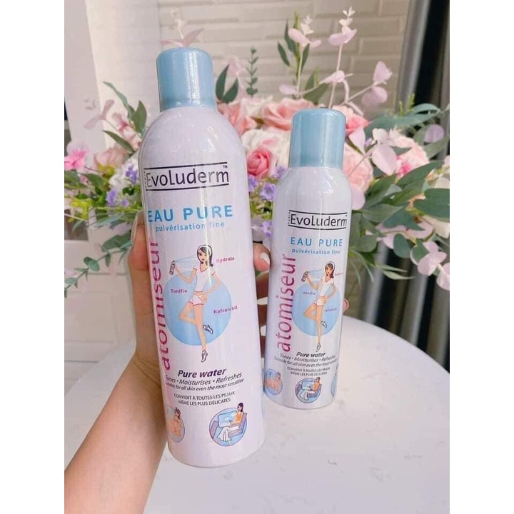 Xịt Khoáng Evoluderm Pháp 150ml/400ml,Cấp Nước Làm Dịu Da,  Xịt khoáng Chính Hãng