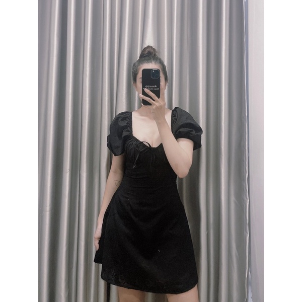 ĐẦM HOA NHÚN NGỰC THẮT NƠ H9 ( Có Bigsize)
