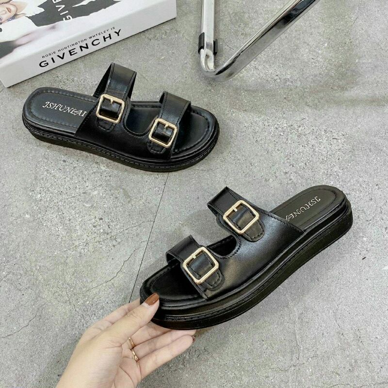 Dép Quai Hậu Dép Sandal Nữ 2 Khuy Đế PU Siêu Nhẹ Cực Êm Da Mềm Kèm Video
