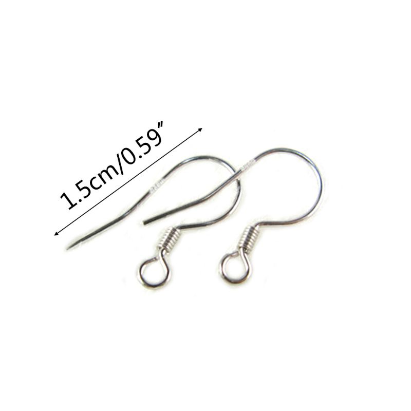 Khuyên tai bạc 925 dạng móc đính ngọc trai DIY