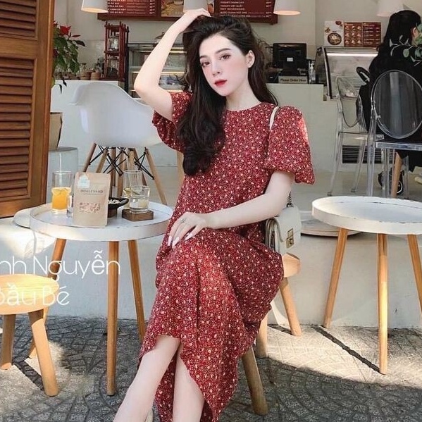 Váy Hoa Nhí Vintage Dáng Dài thiết kế kiểu Hàn Quốc cao cấp