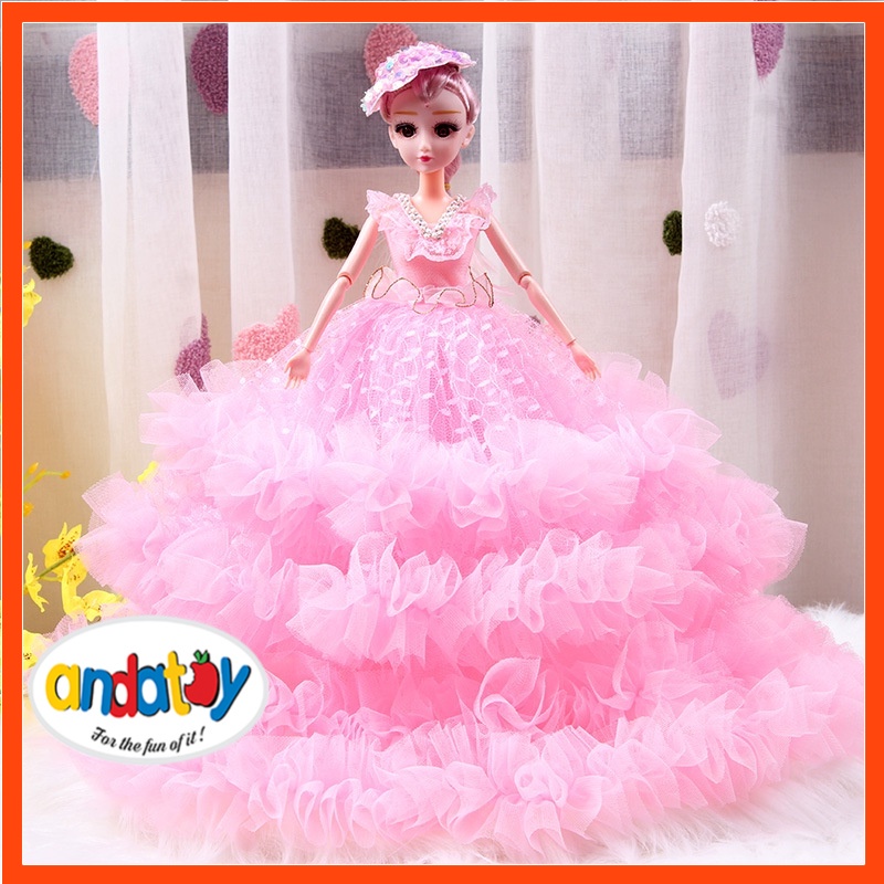 Đồ chơi cho bé búp bê công chúa dạ hội 30cm có khớp đáng yêu ANDATOY AD900