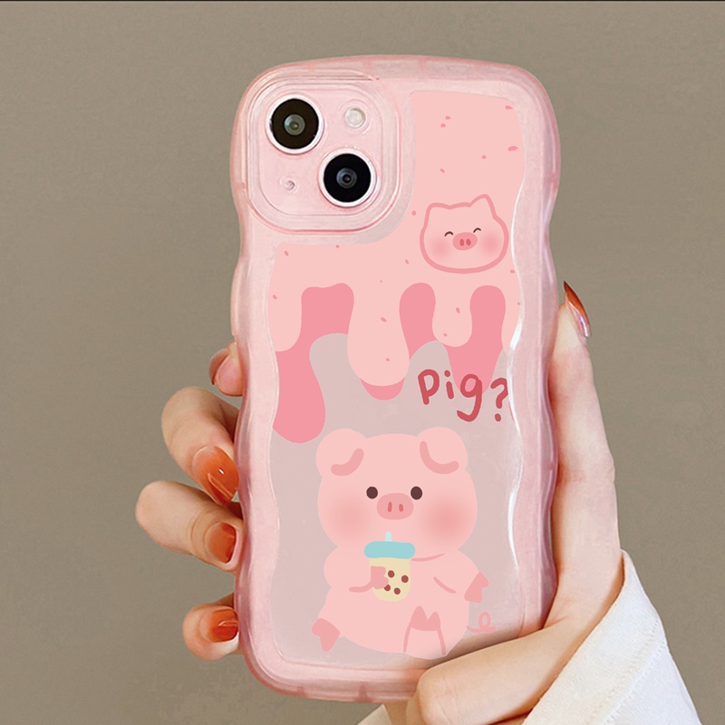 Suntaiho Ốp lưng iphone Ốp Điện Thoại tpu mềm họa tiết lợn con thích hợp cho iPhone 11 12 11 12 13 pro Max XS X XR XS Max 7 8 Plus