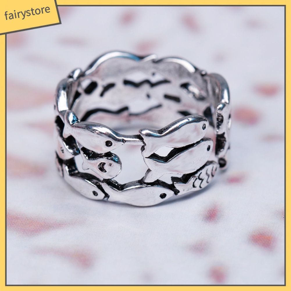 Nhẫn Hở Mạ Bạc Hình Cá Xinh Xắn Cho Nữ