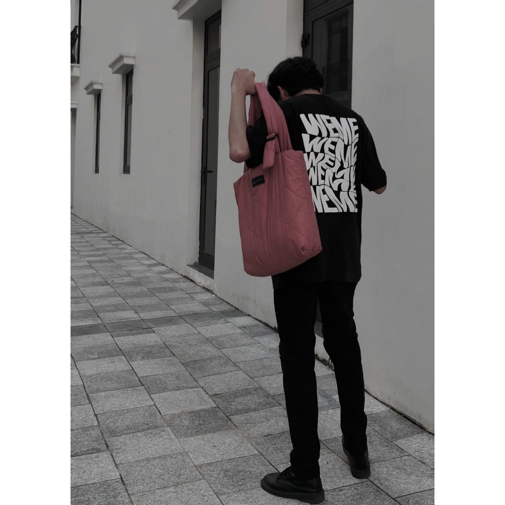 Túi tote túi đeo vai trần bông WEME tote bông hồng phấn