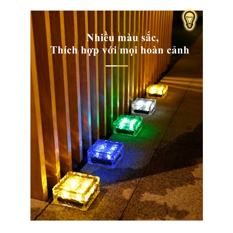 【HÀNG SẴN】Đèn năng lượng mặt trời sân vườn viên đá trang trí DECOR ngoài trời chống thấm nước MOXI.