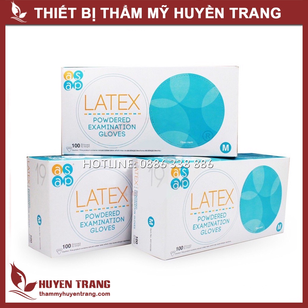 Găng Tay Cao Su Y Tế Có Bột / Không Bột Size S/M/L Vglove Hộp 100 Chiếc Bao Tay - Thẩm Mỹ Huyền Trang