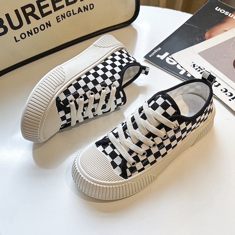 Giày thể thao vans caro💥 Giày thể thao nữ đi học sneaker, giay caro classic