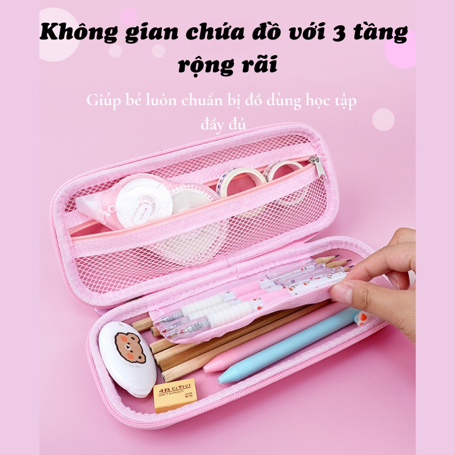 Hộp Đựng Bút - Hộp Bút Nhiều Ngăn In Họa Tiết Nổi Chống Thấm Siêu Nhẹ Cho Bé - Bé BeBe