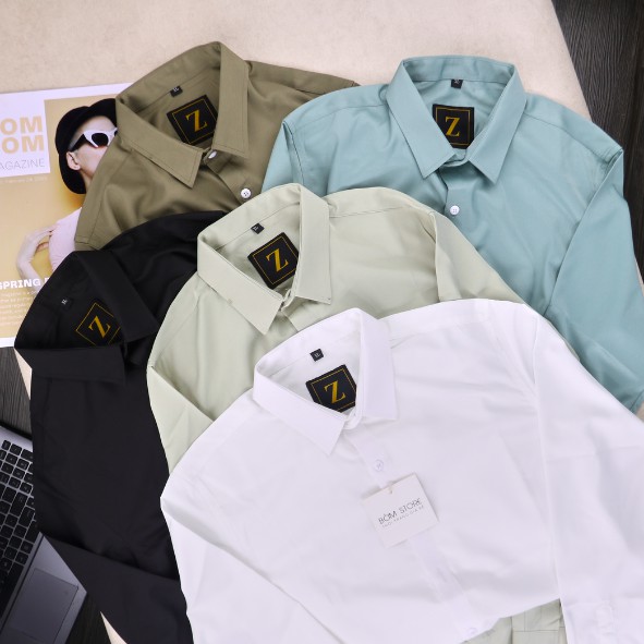 [Công sở] Áo sơ mi trơn 5 màu phong cách lịch sự - Bờm Store | BigBuy360 - bigbuy360.vn