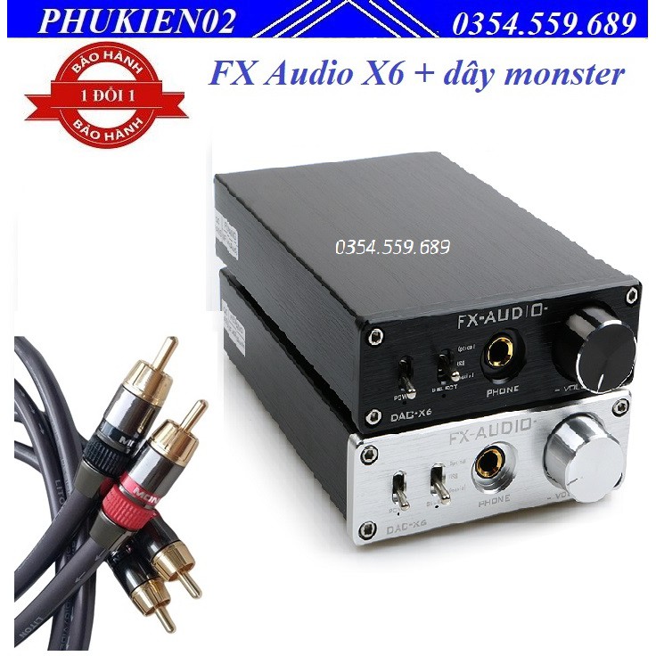 FX Audio X6 MKII Đầu giải mã nhạc số 192khz/24bit Tích hợp Bluetooth 5.0