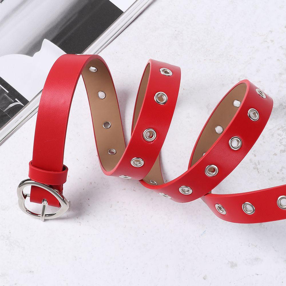 Thắt Lưng Da Pu Có Khóa Hình Trái Tim Màu Kẹo Thời Trang