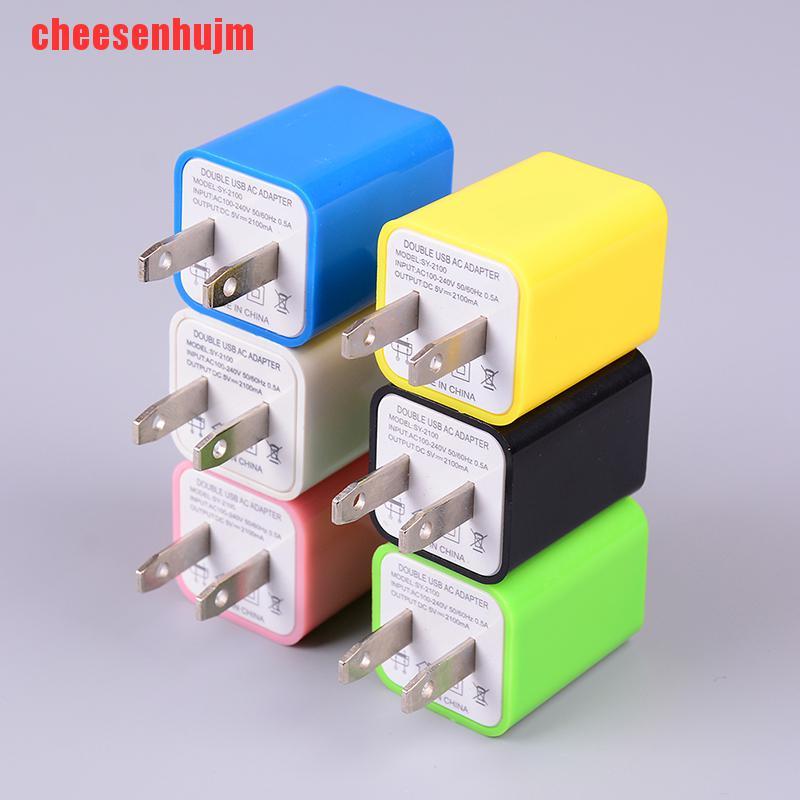 Củ Sạc AC 2 Cổng USB Phích Cắm US