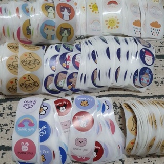 set sticker thank you 2,5cm nhỏ 9 hình giao ngẫu nhiên quầy gelato