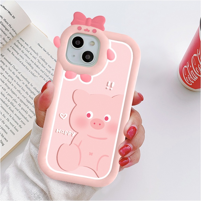 Ốp lưng iphone nơ camera hình vuông happy pig 6/6splus/7/7plus/8/8plus/x/xr/xs/11/12/13/pro/max/plus/promax-Awifi B5-30