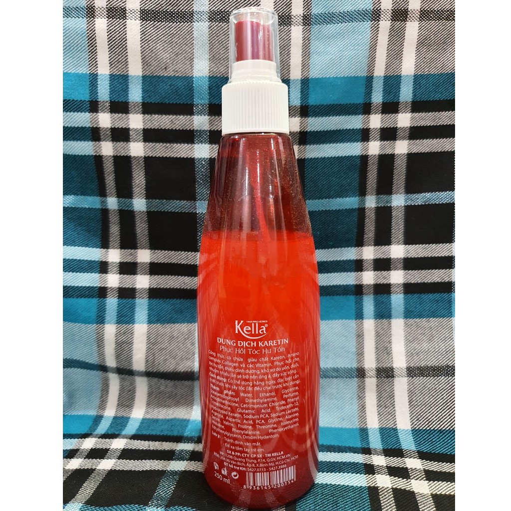 Xịt dưỡng tóc Kella Keratin 250ml - nuôi dưỡng tóc khỏe, cải thiện, phục hồi