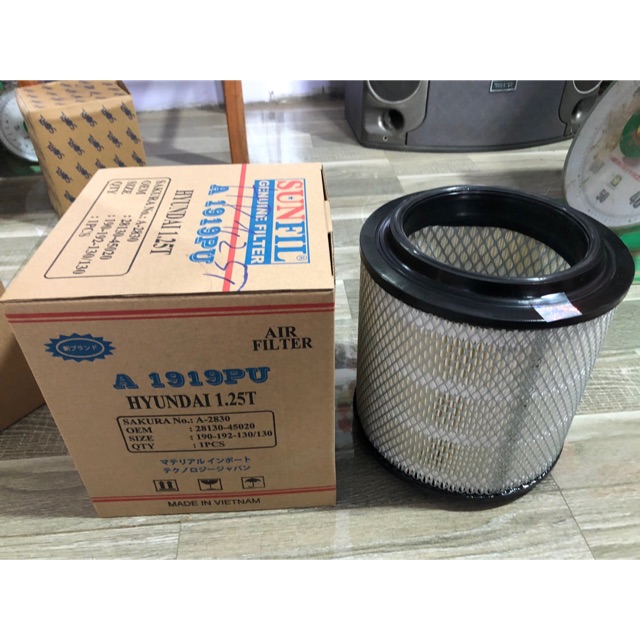Sản phẩm gia đình làm: Lọc gió huyndai 1,25t A-19x19 PU sun phít tiêu chuẩn quốc tế