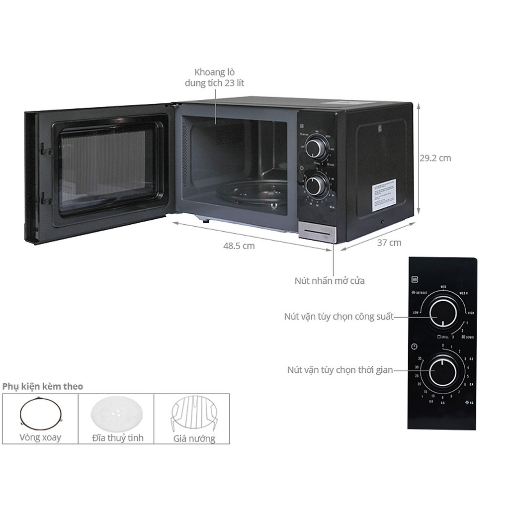 [GIAO HCM] - Lò vi sóng Electrolux EMM2318X 23L (Đen) - HÀNG CHÍNH HÃNG