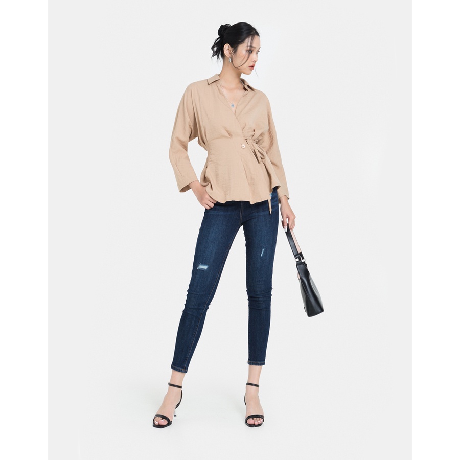 Quần Jean Nữ Thời Trang JUNO Skinny Xước Gối JNQDA003