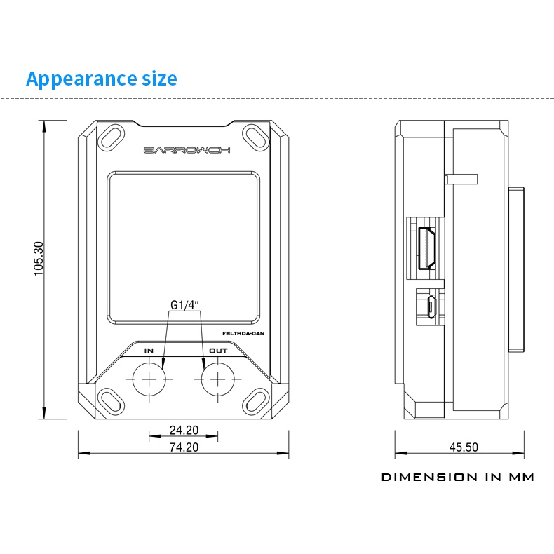 Block CPU Barrowch HDMI Display FBLTHD-04N