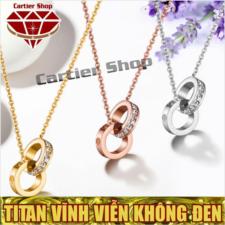 Dây Chuyền Titan 2 Nhẫn Cartier | Dây Chuyền Catier Titan Cao Cấp