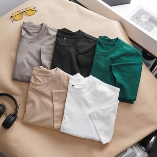 Áo thun trơn cổ tròn tay ngắn chất cotton 100% big size nam từ 80 đến 130kg