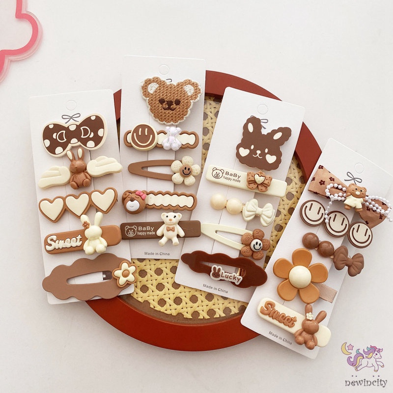 Set 5 Kẹp Tóc Kiểu Công Chúa Dễ Thương Xinh Xắn Phong Cách Hàn Quốc Cho Bé Gái