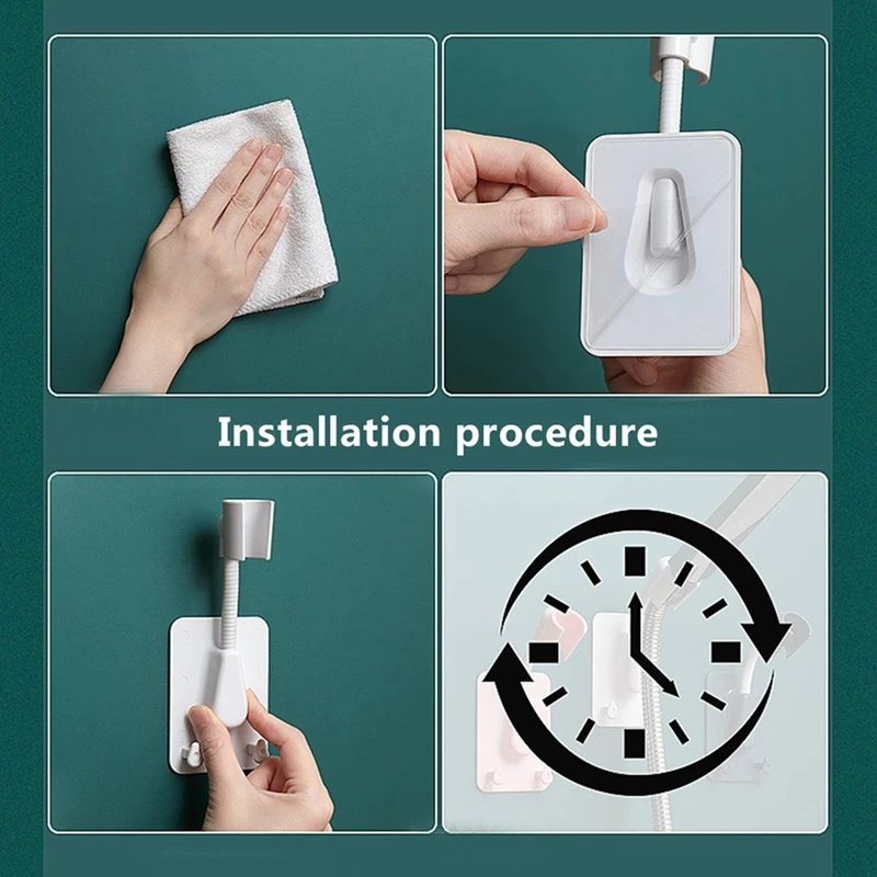 Giá đỡ vòi hoa sen 2 móc tự dính có thể điều chỉnh dành cho phòng tắm