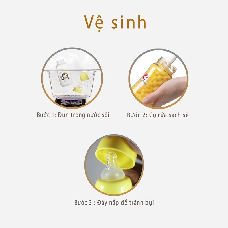Bình sữa cổ hẹp Kichilachi núm ti silicon siêu mềm, có van chống sặc và đầy hơi cho bé 140ml/200ml/260ml