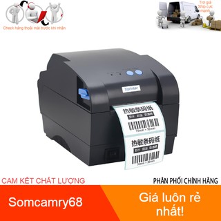 Máy in mã vạch Xprinter 365B in tem nhãn mã vạch và tem trà sữa, tem phụ