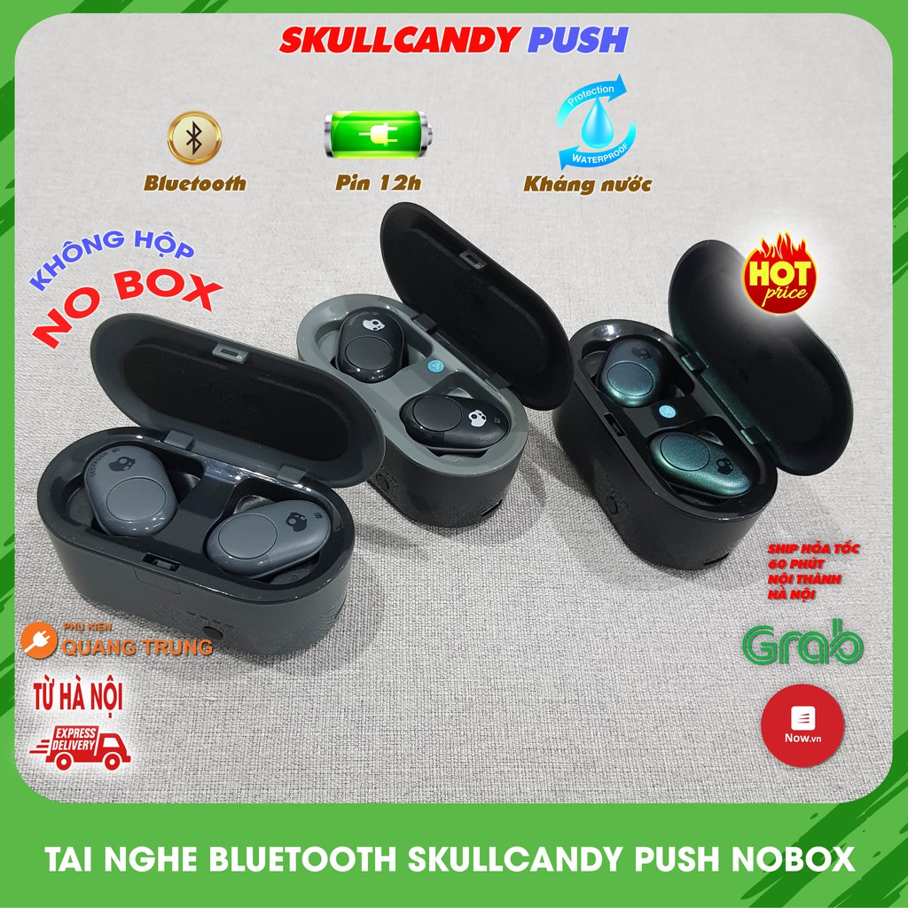 Tai nghe bluetooth Skullcandy Push nobox, không hộp âm thanh hoàn hảo, có kháng nước