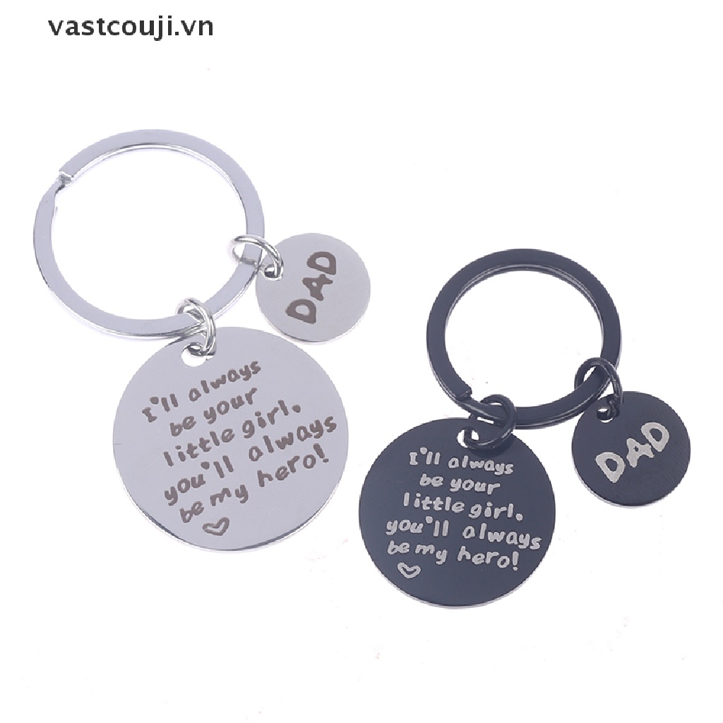 Móc Khóa Kim Loại Khắc Chữ VASTJI Dad