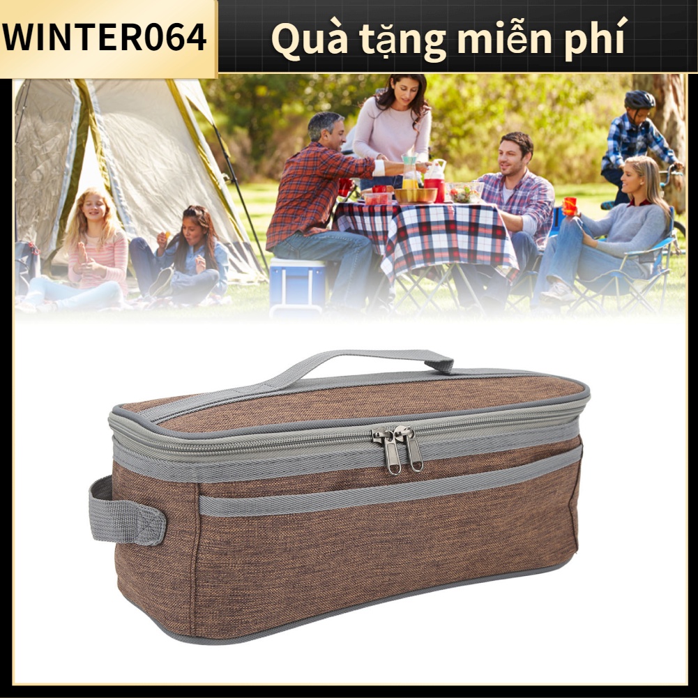 Túi cắm trại Công suất lớn đựng bộ đồ ăn có dây kéo đôi với tay cầm cho ngoài trời Winter064