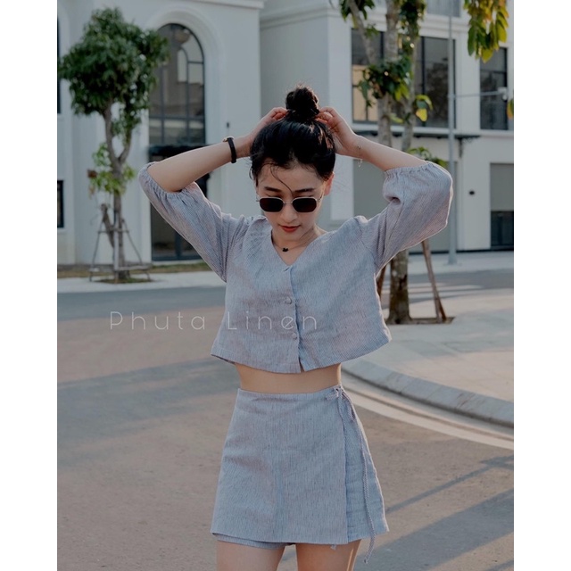 Bộ Quần Áo - Linen - Mira Set - Sọc - PHUTA