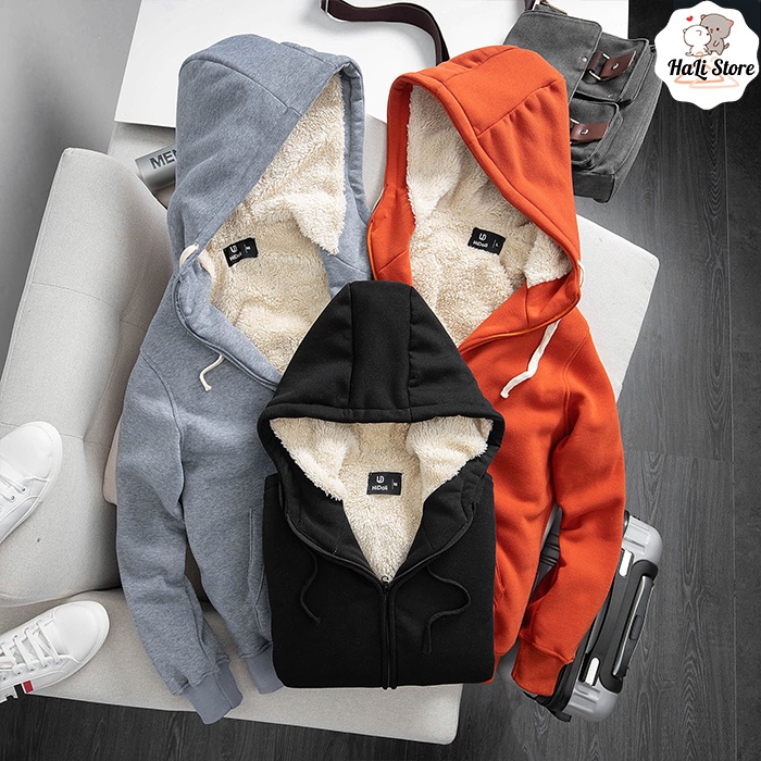 Áo khoác nỉ lót lông, áo hoodie nam nữ cao cấp lót lông