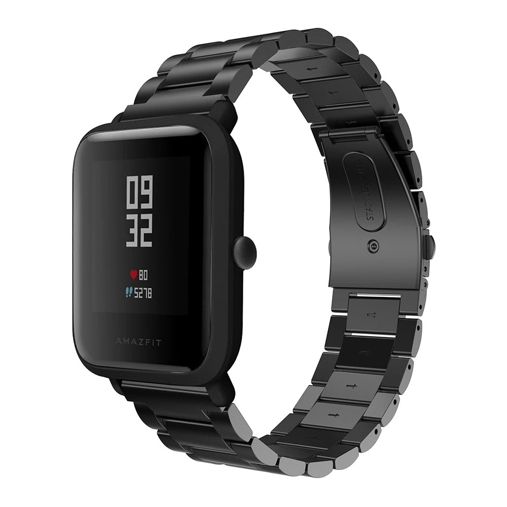Dây Đeo Inox 20Mm Cho Đồng Hồ Thông Minh Xiaomi Huami Amazfit Bip U Pro GTS 3 Bip S Lite GTS 2 Mini GTR 42mm