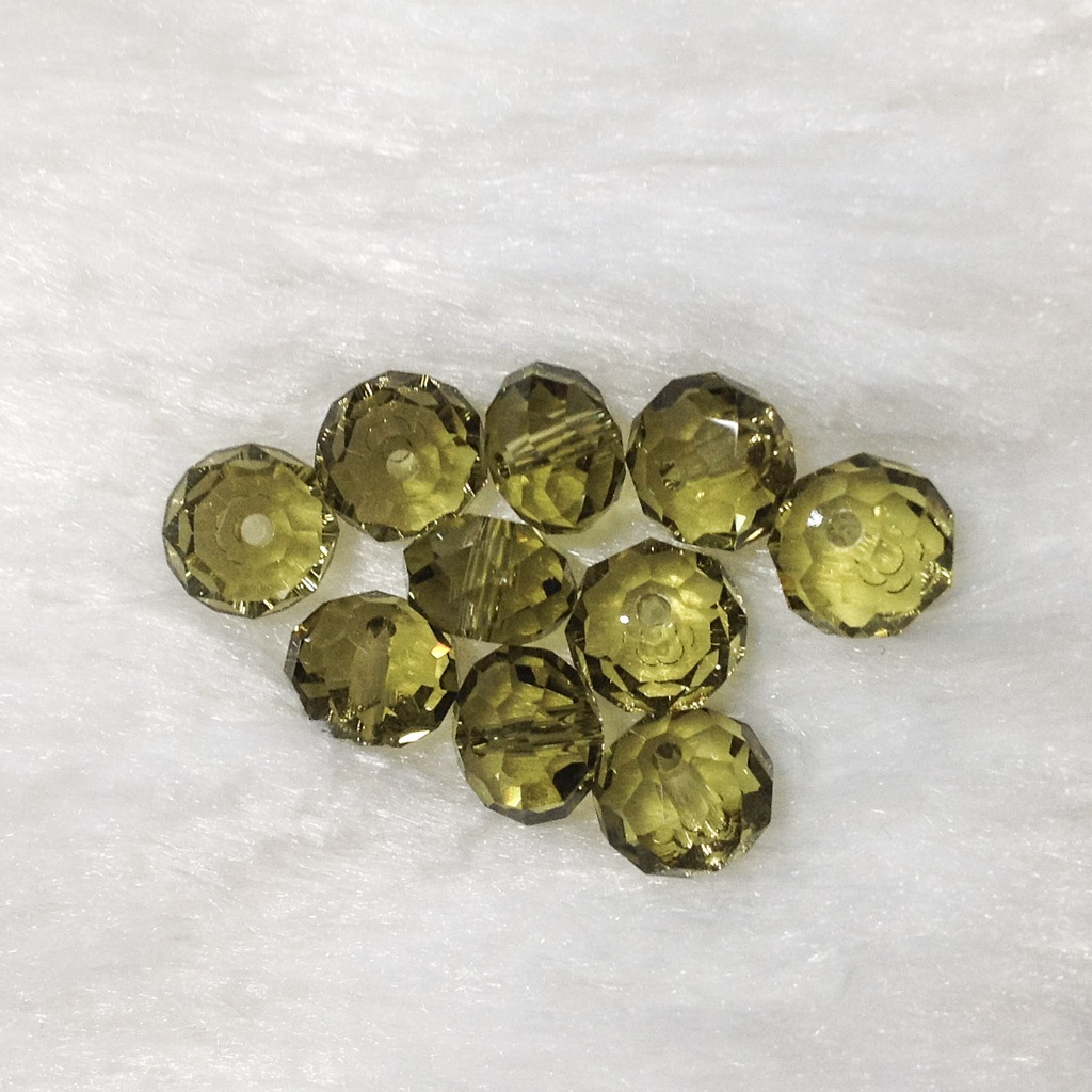 Hạt đá pha lê tròn bẹt size 8mm trong vắt lấp lánh đủ màu dùng làm lắc tay vòng dây chuyền trang sức hoa tai sang trọng