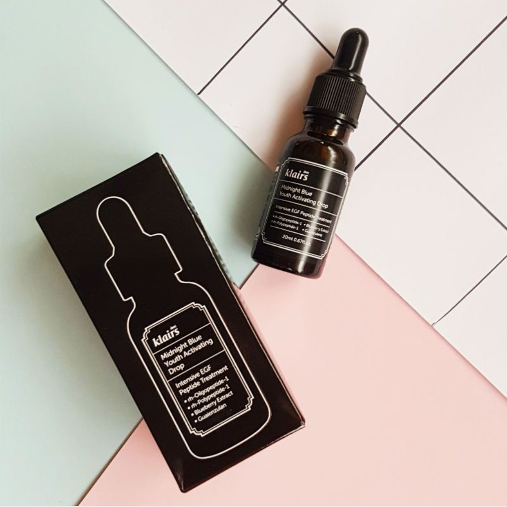 Tinh chất cấp ẩm dưỡng phục hồi da ban đêm Klairs Midnight Blue Youth Activating Drop 20ml _ Dear Klairs Chính Hãng