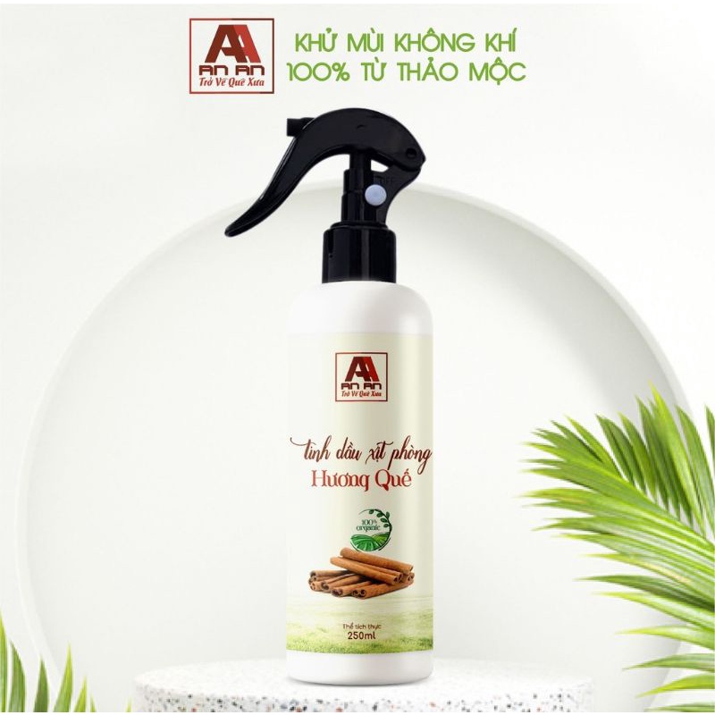 Chai Xịt Thơm Phòng Tinh Dầu Quế Khử Mùi, đuổi muỗi 250ml, thảo mộc AN AN