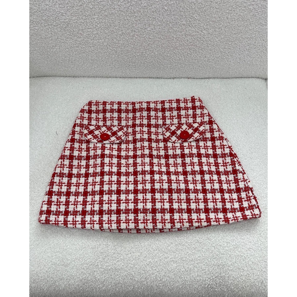 CHÂN VÁY TWEED fome chữ A may lót quần