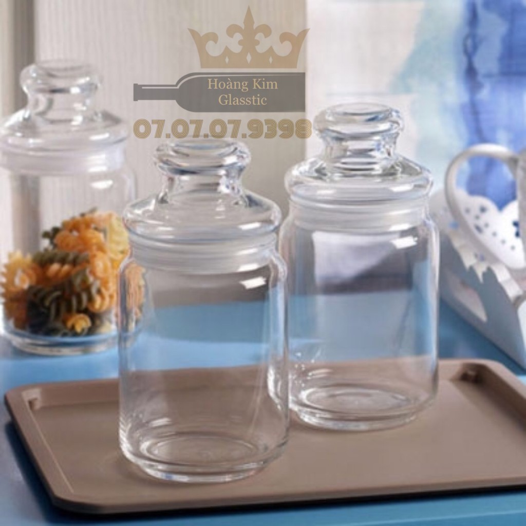 HỦ THỦY TINH_NẮP THỦY TINH RON CAO SU 500ML