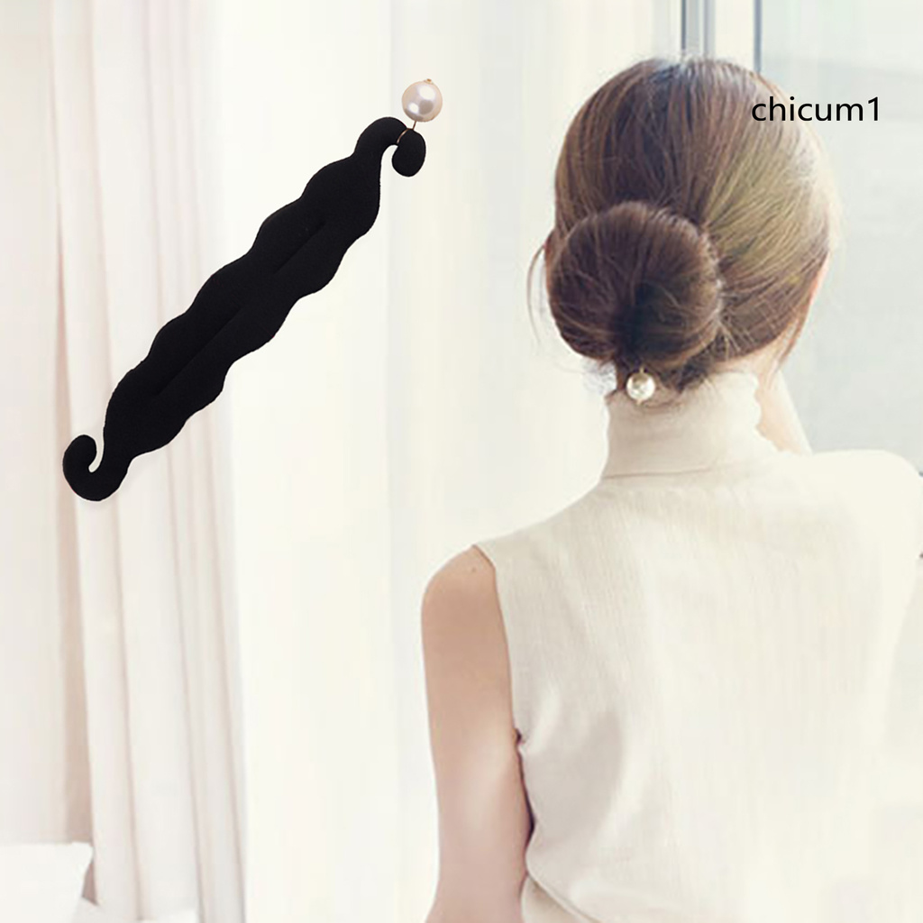 Dụng cụ tạo kiểu tóc búi làm đẹp đính hạt ngọc trai nhân tạo tiện lợi dành cho phái đẹp